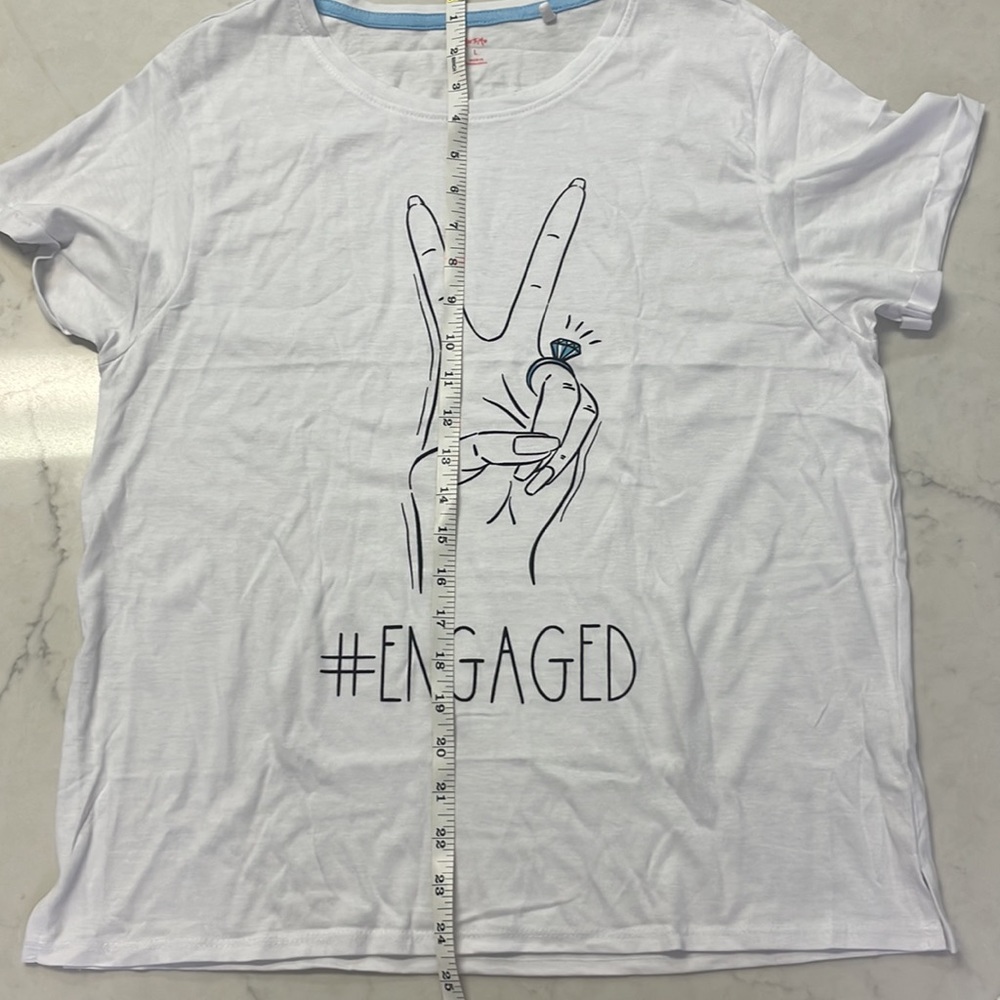 ENGAGED White T-shirt Size Large NWOT - Picture 5 of 7